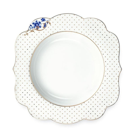 Royal White Soup Plate 23,5 cm Golden Dots