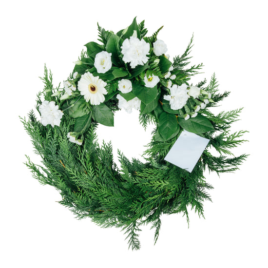 
Light horizontal wreath with card