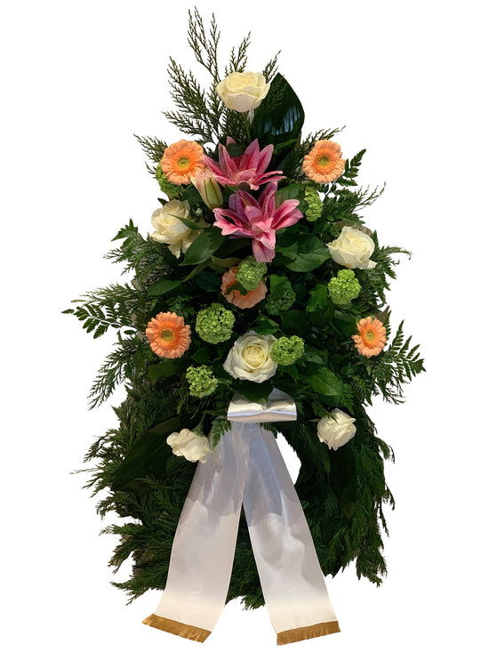 wreath with ribbons